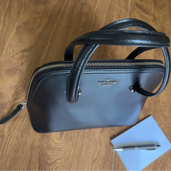 Kate Spade New York Women’s Black Leather Patterson Drive Meduim Satchel Handbag - Picture 2 of 12